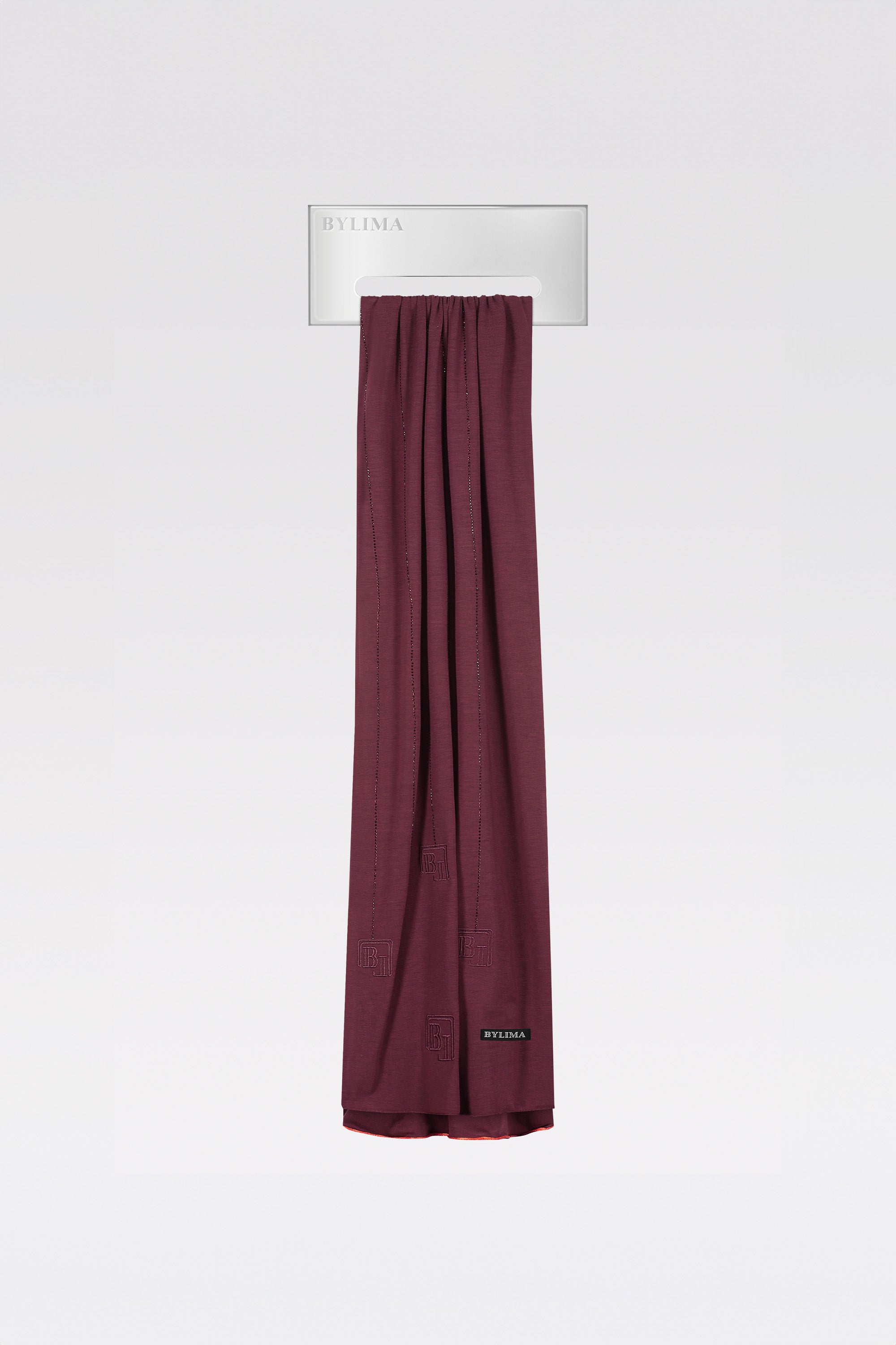 RICAMO SCARF 'BURGUNDY' – BYLIMA