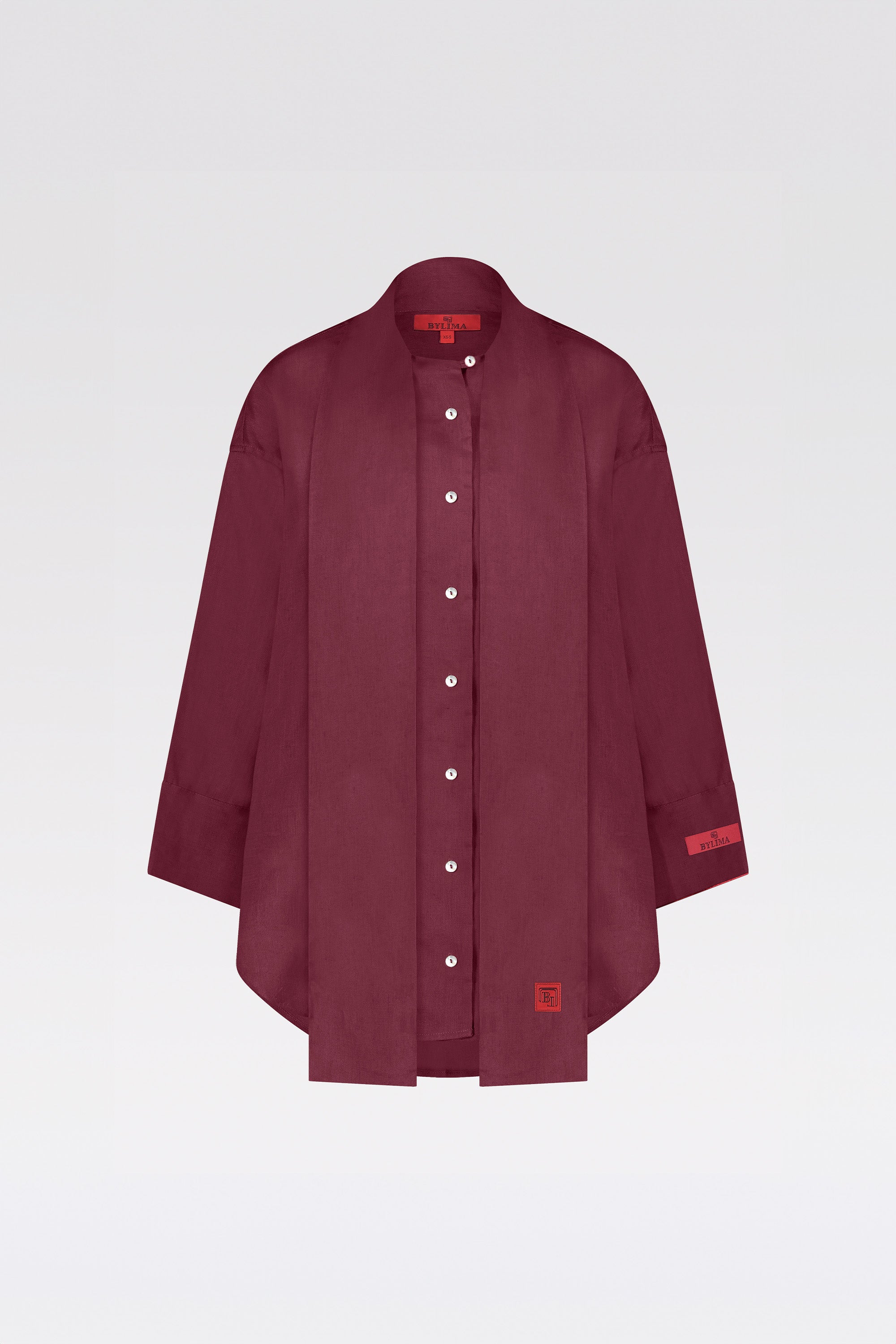 THE BYLIMA LINEN BLOUSE 'BORDEAUX RED'