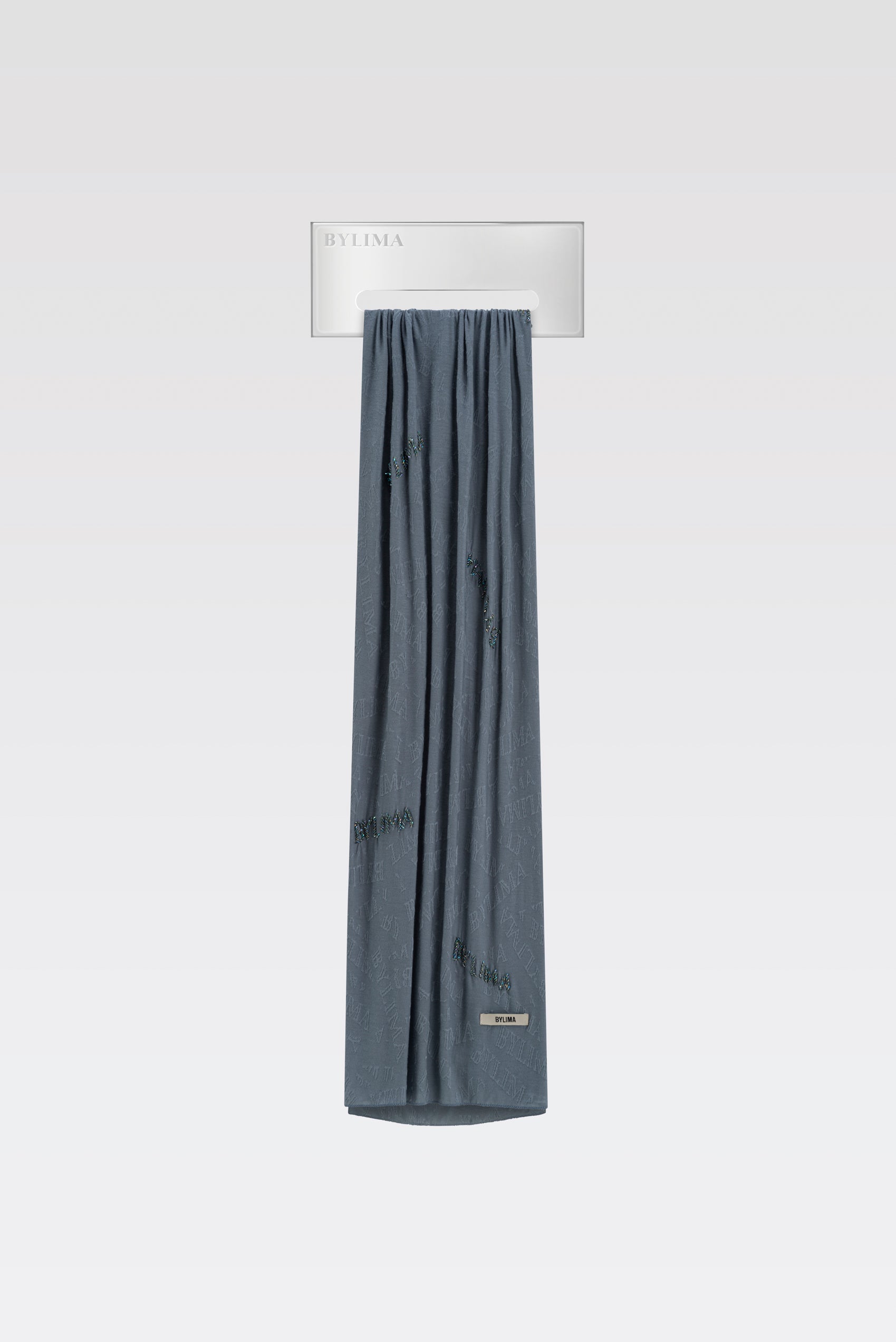 TYPOGRAPHY SCARF 'STONE BLUE'