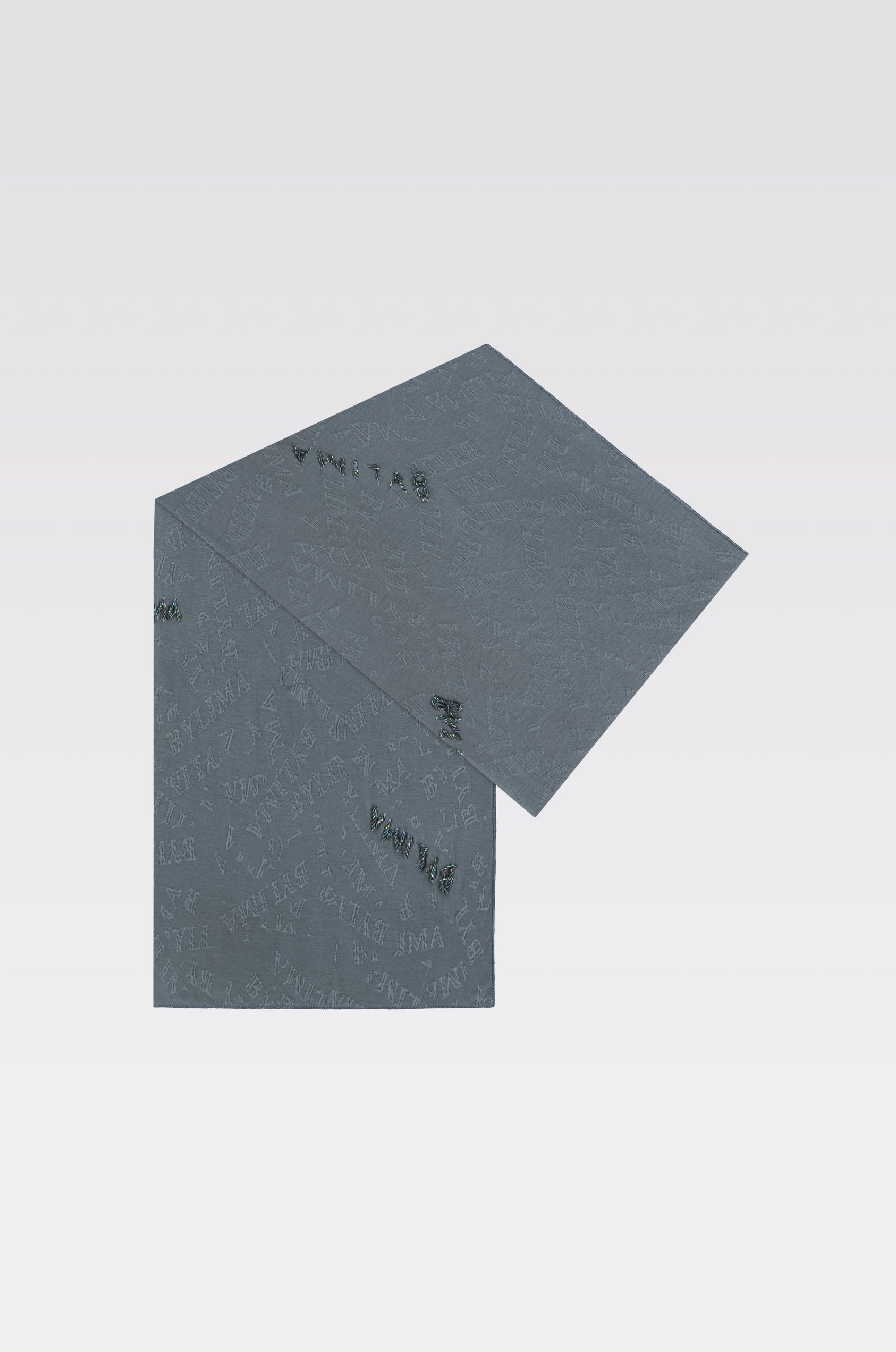 TYPOGRAPHY SCARF 'STONE BLUE'