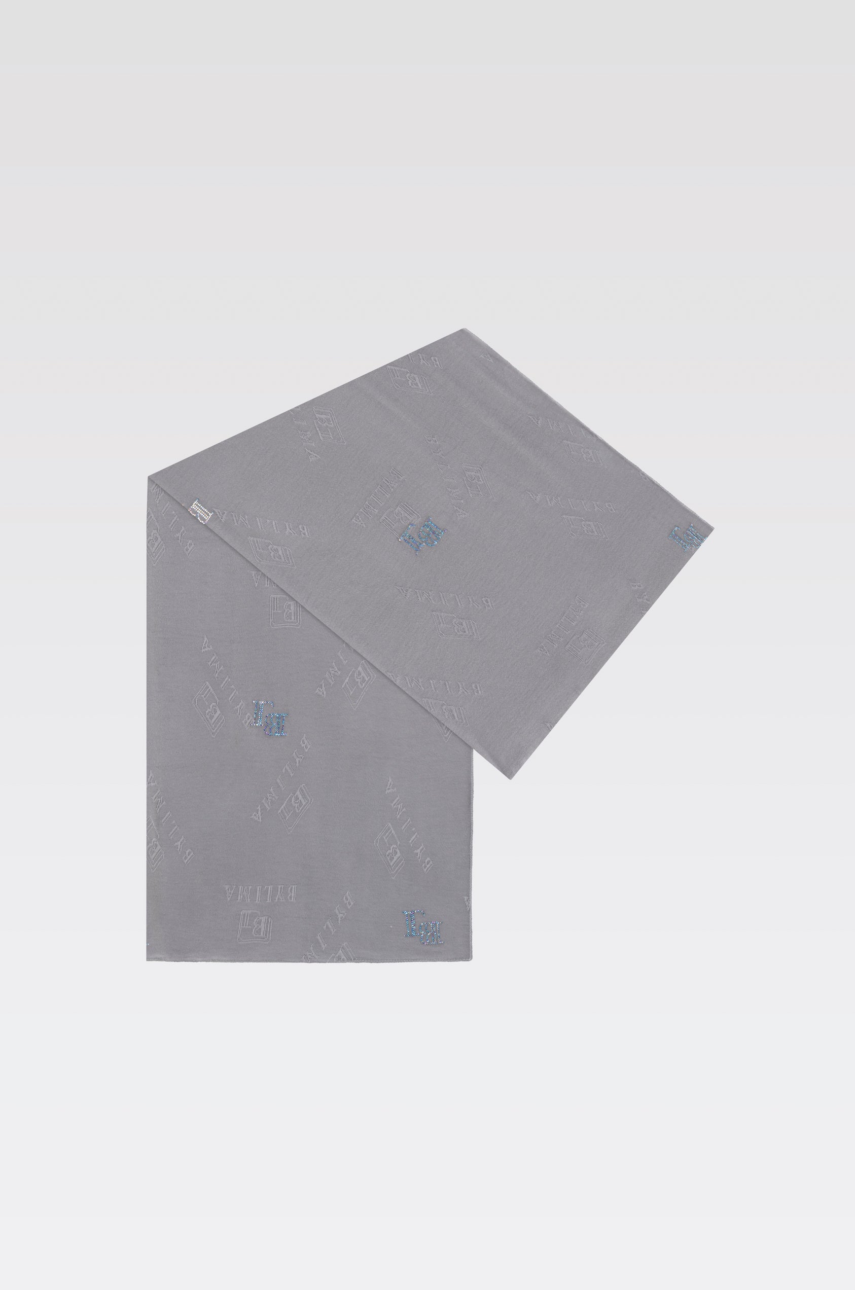 STAMP SCARF 'SHADOW BLUE'