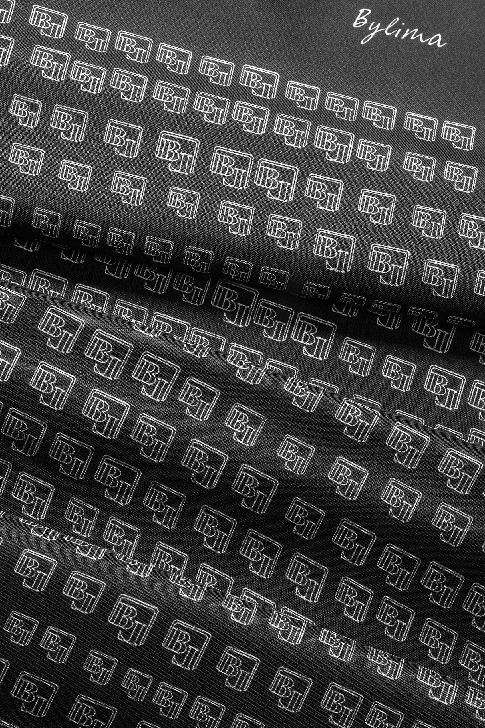 SILK TWILL MOSAIC 'BLACK'