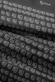 SILK TWILL MOSAIC 'BLACK'