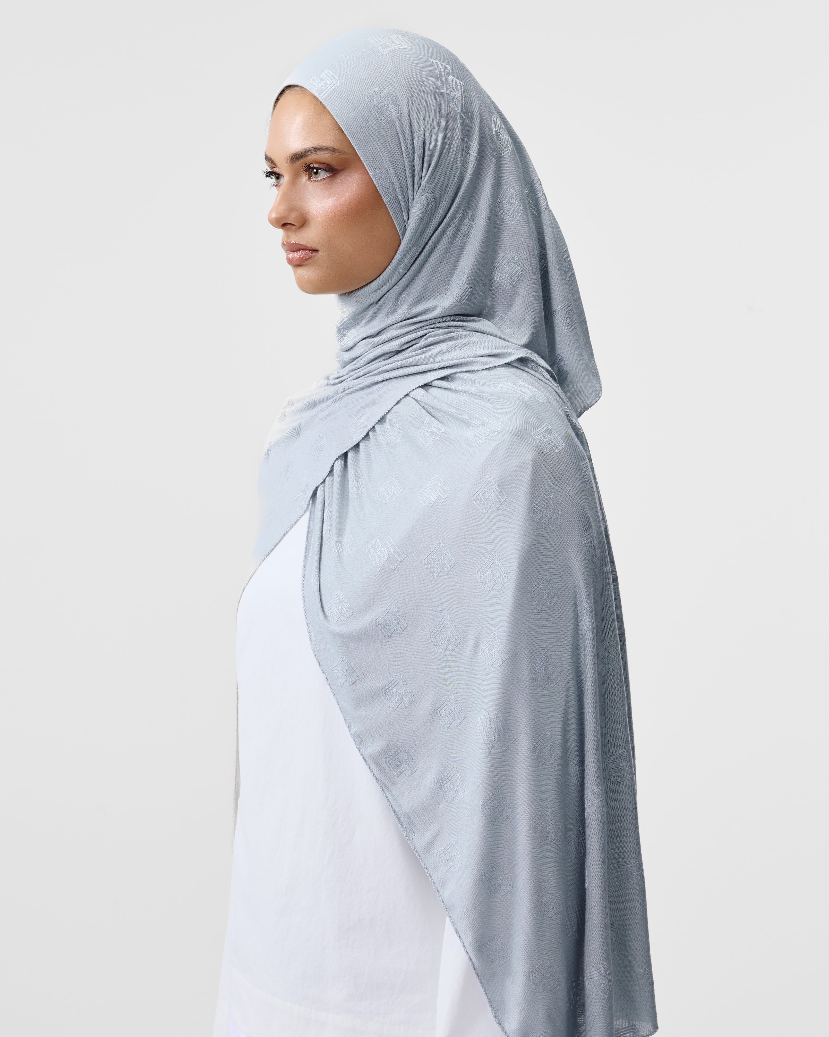 FRAMED SCARF 'SOFT BLUE'