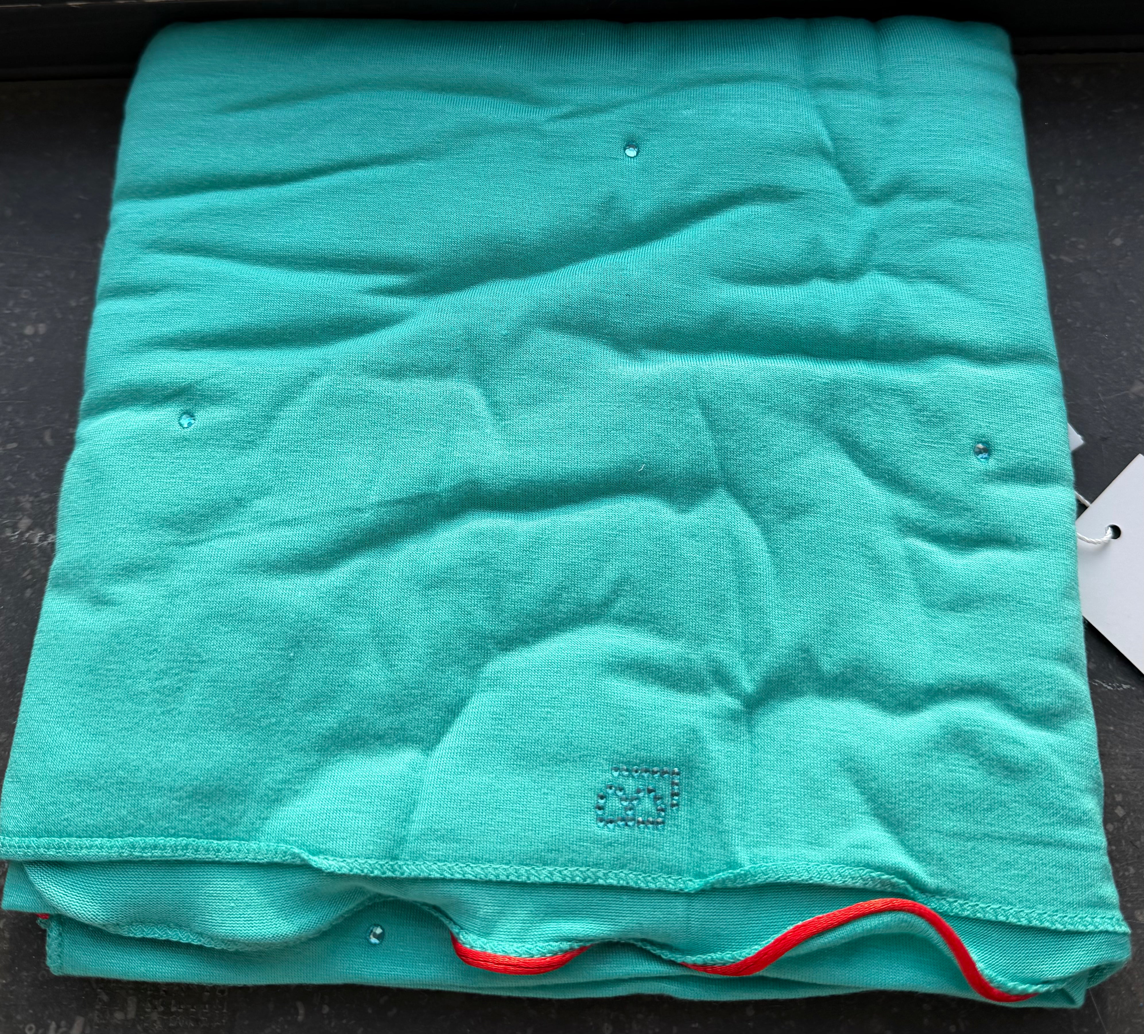 INITIALS SCARF 'LIGHT BLUE'