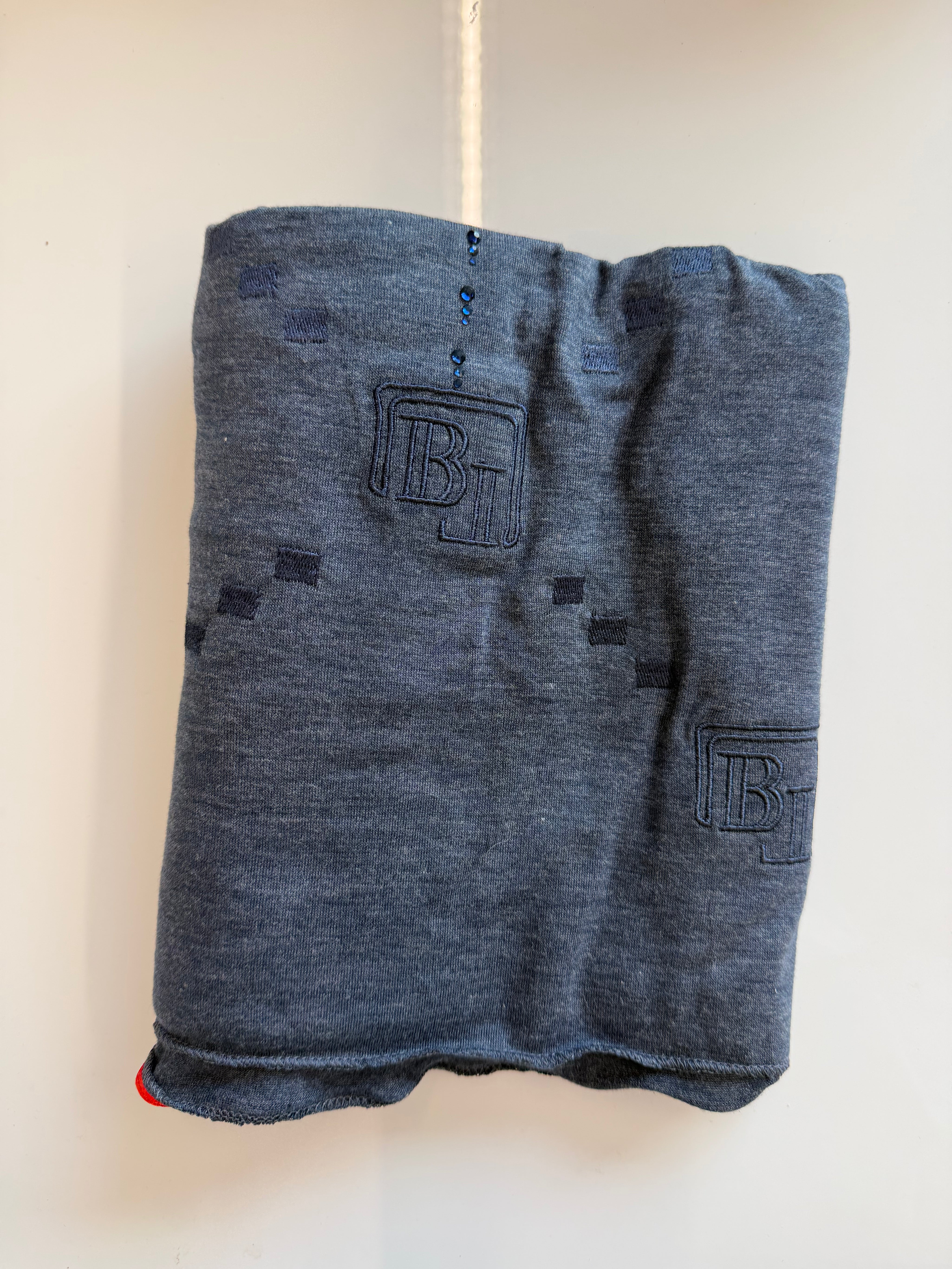 RICAMO DESIGN SCARF ‘DARK BLUE’