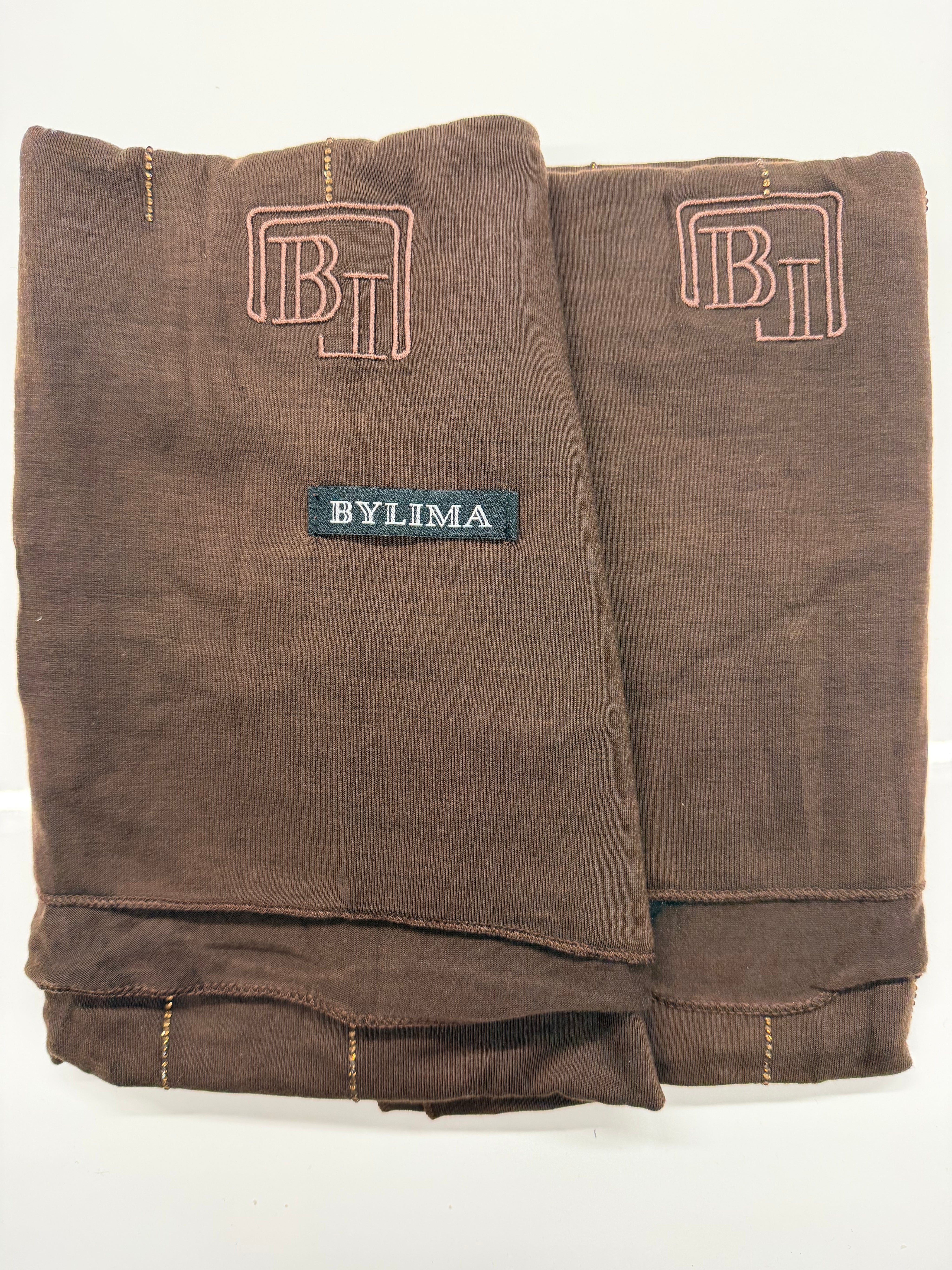 RICAMO SCARF ‘DARK BROWN’