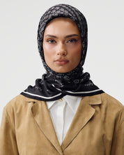 SILK TWILL MOSAIC 'BLACK'