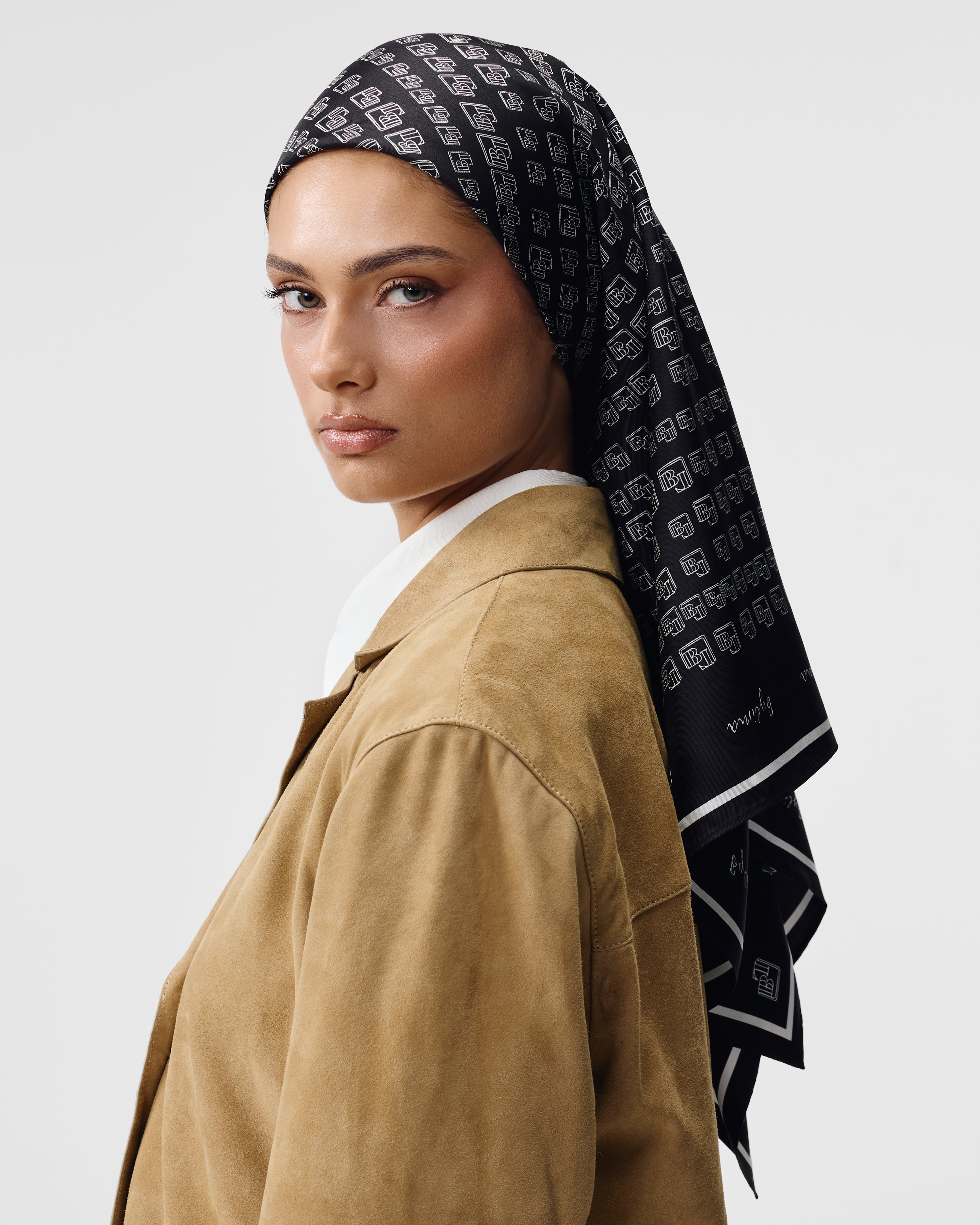 SILK TWILL MOSAIC 'BLACK'