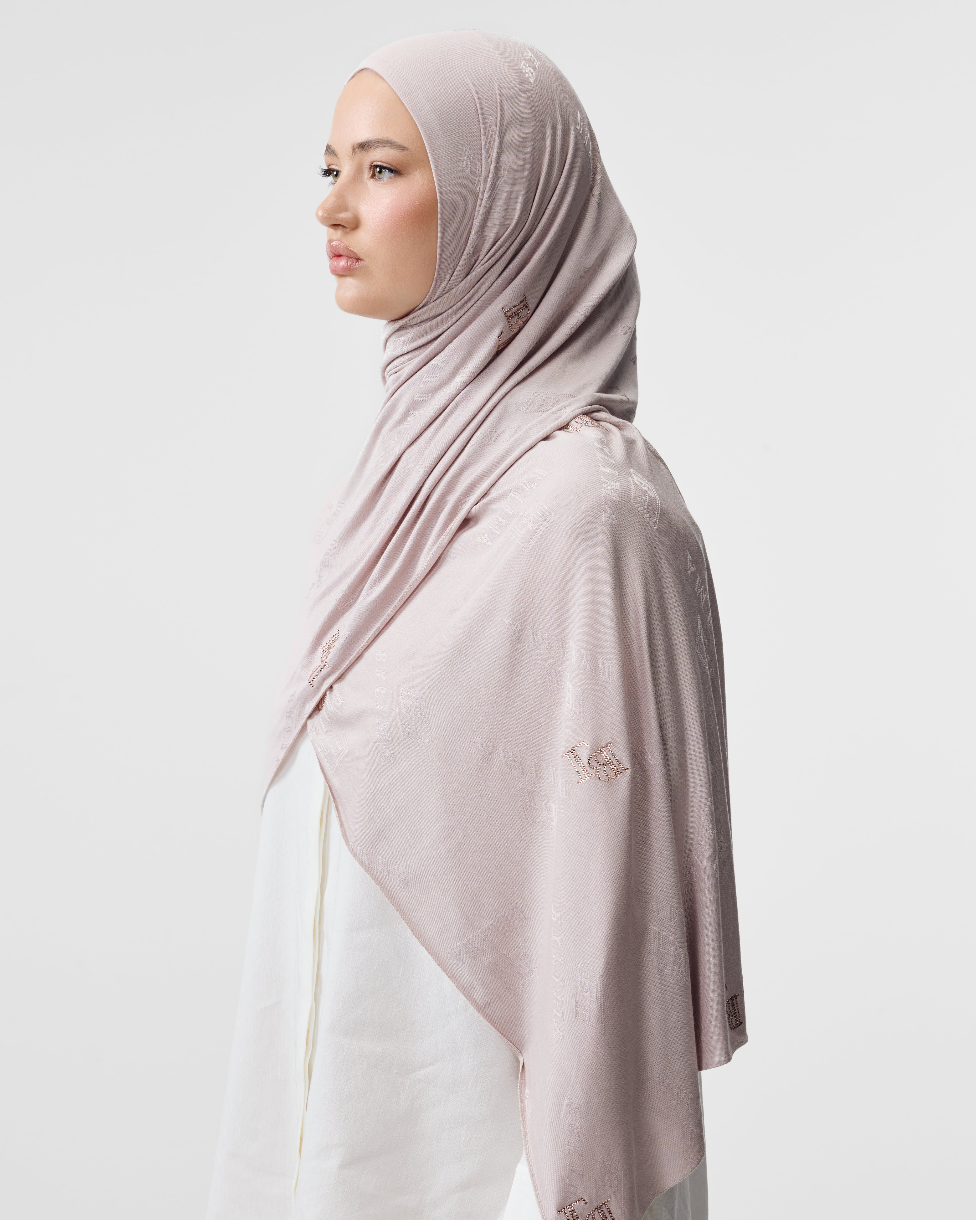 STAMP SCARF 'SOFT MAUVE'