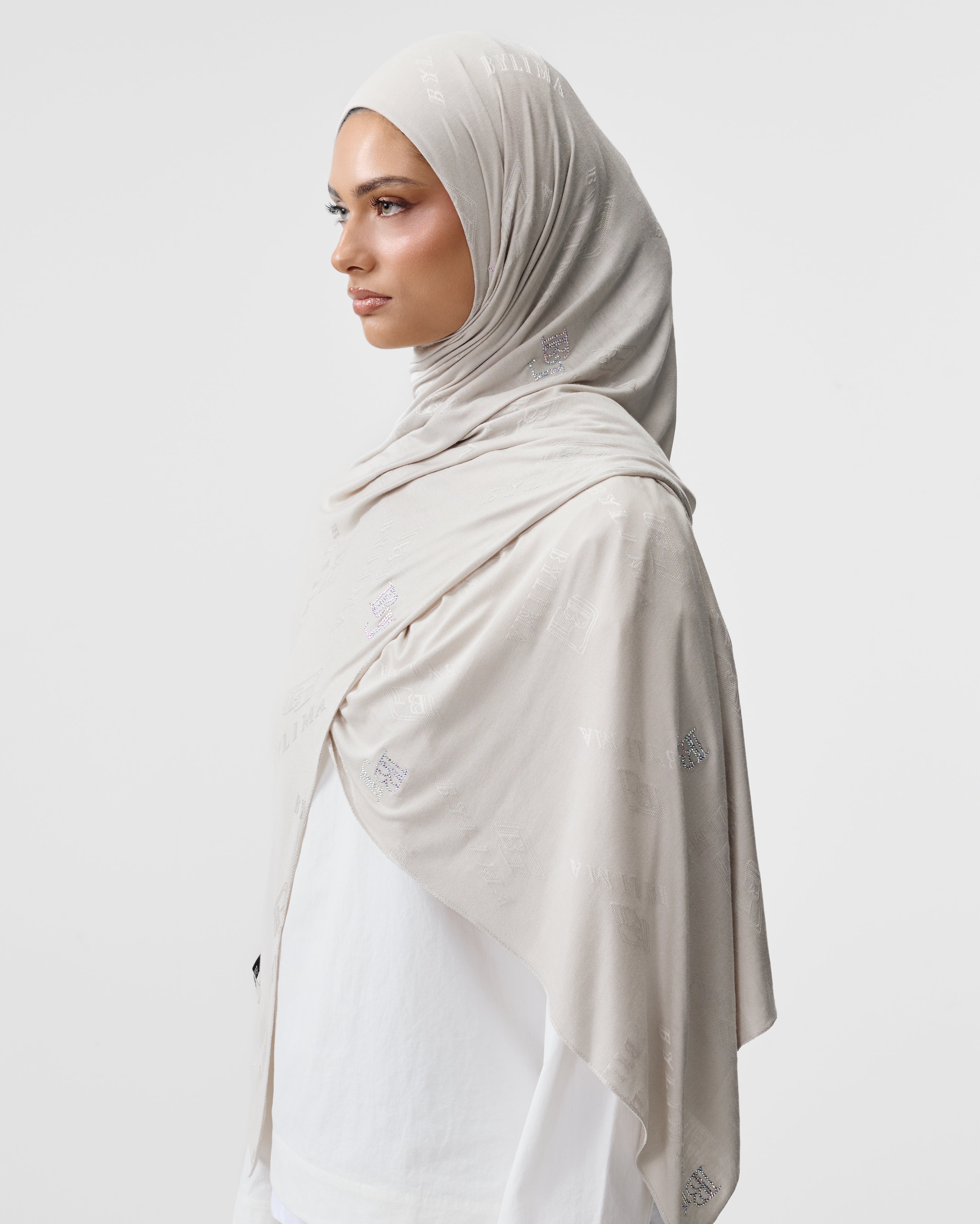 STAMP SCARF 'VANILLA'