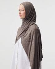 TYPOGRAPHY SCARF 'KHAKI BROWN'